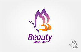 彩色蝴蝶標志logo矢量素材