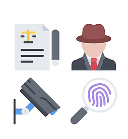 警察簡潔矢量icon