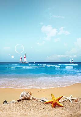 夏天沙灘背景