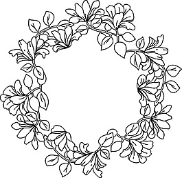黑白手繪花環(huán)