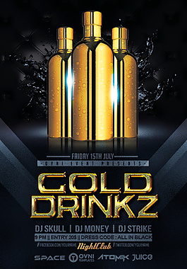 黃金DRINKZ宣傳單模板
