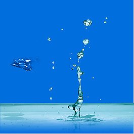 平靜的水面水珠