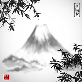 水墨山水插畫