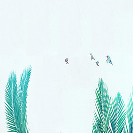 春季夏季綠色植物背景