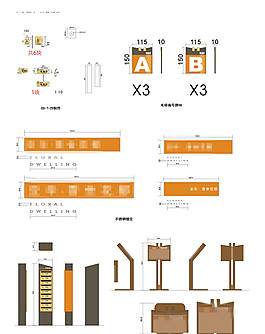 房產小區立地式導視牌標識牌提示牌設計