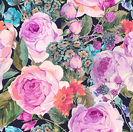 水彩繪繁花背景