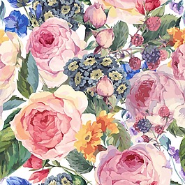 水彩繪繁花背景