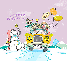 卡通雪人汽車氣球