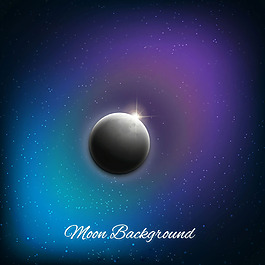 寫實的月球與閃亮的星星背景矢量素材