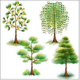 矢量抽象樹木素材