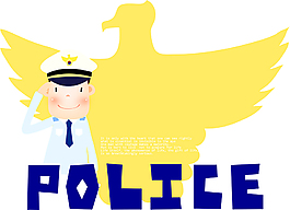 卡通黃色鷹警察背景