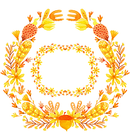 黃金唯美手繪花環(huán)