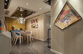 混搭創(chuàng)意餐廳背景墻設(shè)計(jì)圖