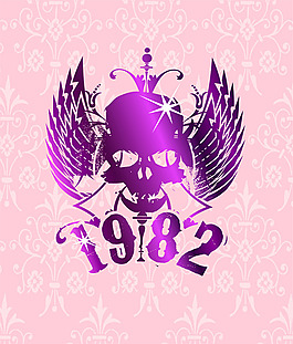 矢量骷髏文字素材圖案