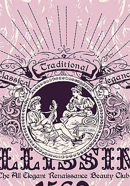 復古文字人物圖案