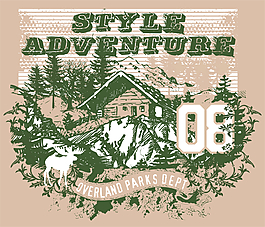 矢量徽章文字花紋