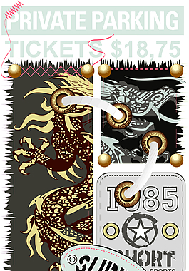 復古徽章花紋印花素材