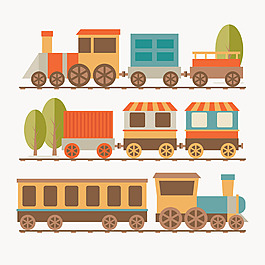 幾個卡通風(fēng)格貨車機車矢量設(shè)計素材