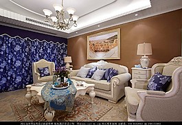 田園風(fēng)時(shí)尚客廳沙發(fā)背景墻設(shè)計(jì)圖