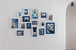 田園風時尚藍色照片墻設(shè)計圖