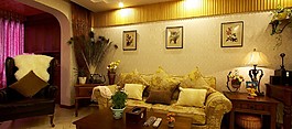 田園風(fēng)時(shí)尚客廳背景墻設(shè)計(jì)圖
