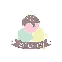 手繪清新雪糕LOGO