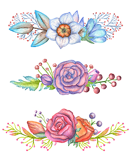 手繪唯美花環(huán)花束