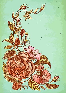復(fù)古玫瑰花邊