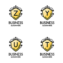 手绘黄色字母商业标志logo