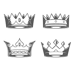 手繪寫實(shí)風(fēng)格皇冠矢量圖標(biāo)