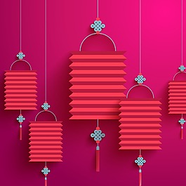 紅色燈籠圖標(biāo)EPS
