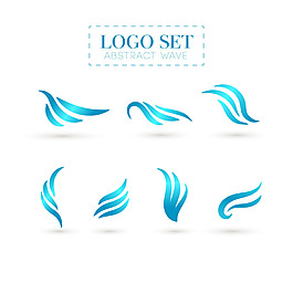 創(chuàng)意藍色抽象波紋標志logo