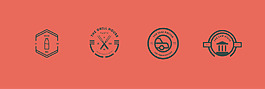 復(fù)古花紋LOGO素材