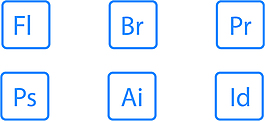 設(shè)計軟件藍(lán)色線條手機(jī)圖標(biāo)10矢量圖