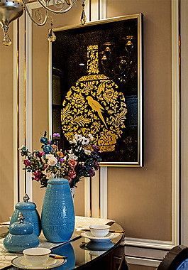 美式奢華家居餐桌效果圖
