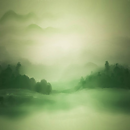 夏季水墨山水背景