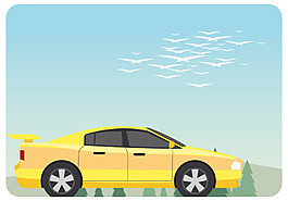 矢量跑車插畫