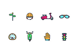 摩托車車手圖標(biāo)ICONS