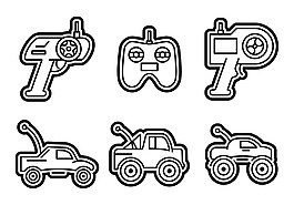 遙控車線性圖標