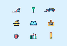線性冬季圖標ICON