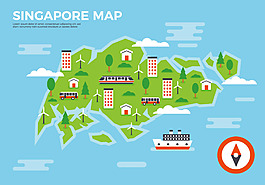新加坡地图矢量
