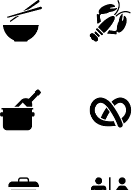 黑色食物簡約圖標矢量圖源文件
