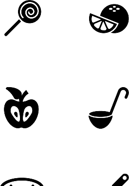 黑色食物簡(jiǎn)約圖標(biāo)矢量圖源文件