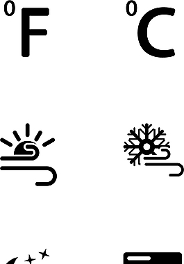卡通天氣類圖標黑色簡約圖標矢量圖源文件