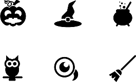 圣誕節(jié)卡通圖標(biāo)黑色簡(jiǎn)約圖標(biāo)矢量圖源文件