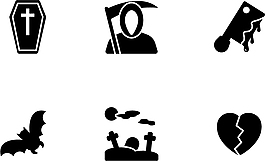 圣誕節(jié)卡通圖標(biāo)黑色簡(jiǎn)約圖標(biāo)矢量圖源文件