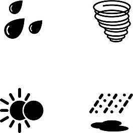 卡通天氣類圖標黑色簡約圖標矢量圖源文件