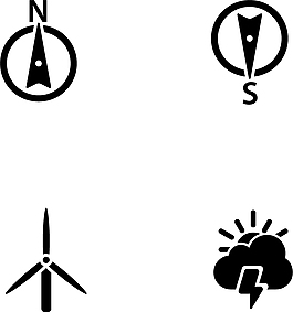 卡通天氣類圖標(biāo)黑色簡約圖標(biāo)矢量圖源文件