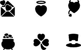 圣誕節(jié)卡通圖標(biāo)黑色簡約圖標(biāo)矢量圖源文件