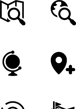 地图地标类图标黑色简约图标矢量图源文件